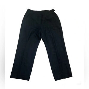 Kasper 14P Petite Solid Black Linen Rayon Lined Dress Pants Inseam 27’ EUC
